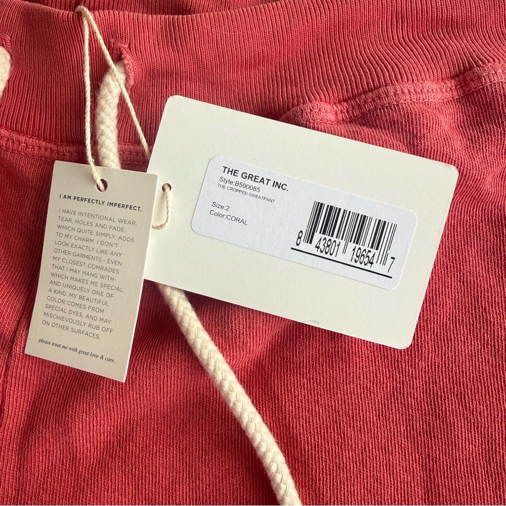“THE GREAT” stadium sweatpants, nwt, size M (2), coral - Picture 4 of 7
